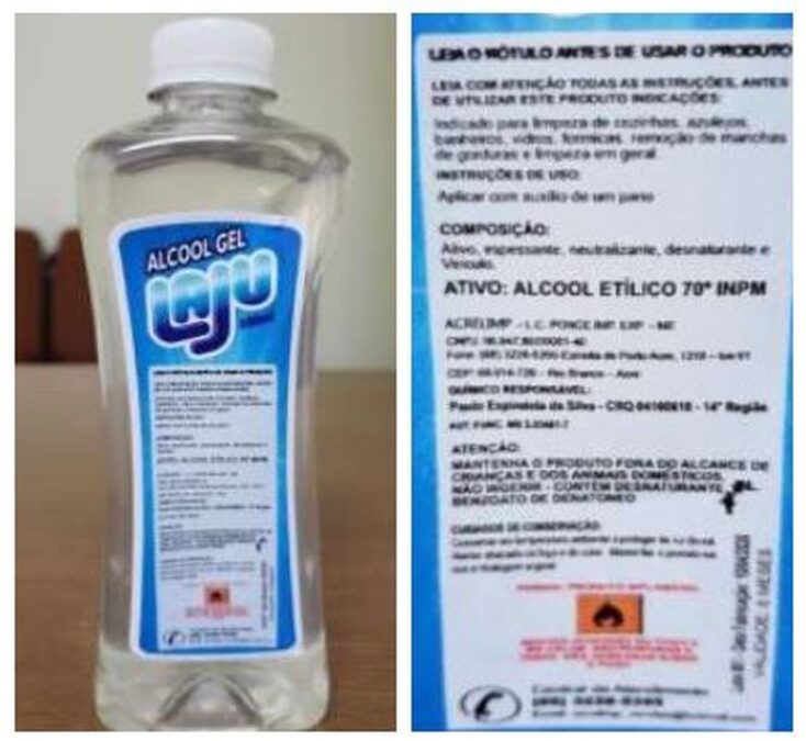 Análise de álcool em gel apreendido em Sena acha substância que pode provocar câncer de pele