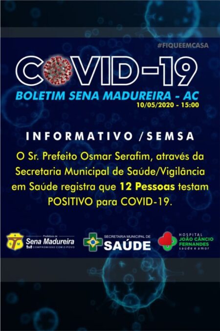 Já são 12 os casos de Covid-19 em Sena Madureira