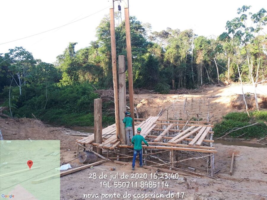 Começa a construção da nova ponte do 17 no Cassiriam, em Sena Madureira