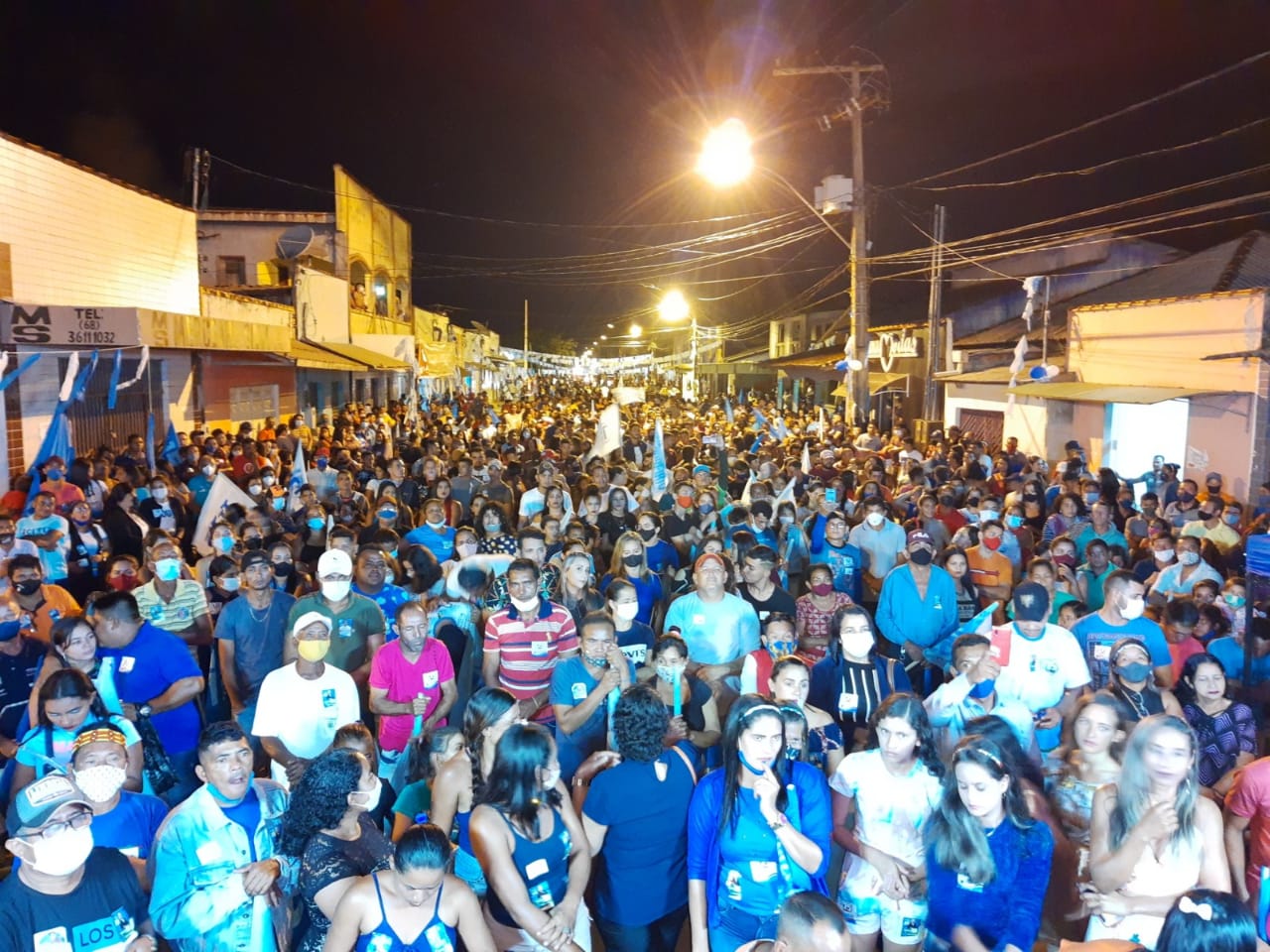 Eleições 2020: Em Manoel Urbano Apoiadores de Tanízio Sá lotam comício do 15 na noite de Sábado