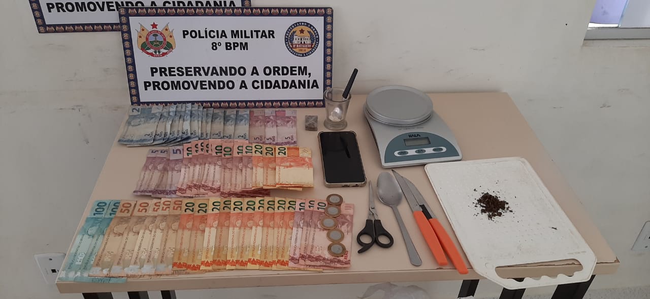 Polícia Militar, através do 8° BPM, entorpecente no Bairro Pista