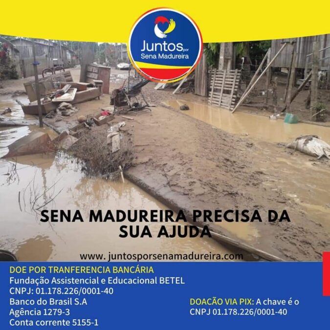 Projeto “Juntos Por Sena Madureira” visa arrecadar fundos para ajudar vítimas da enchente