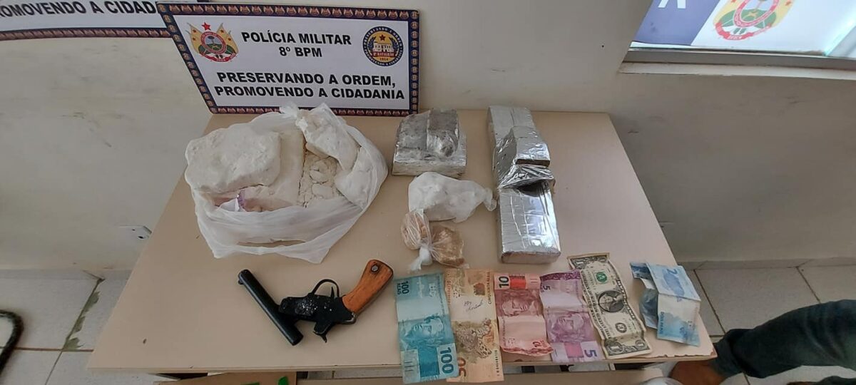 Polícia Militar de Sena Madureira apreende 3,6 KG de entorpecente e uma arma de fogo