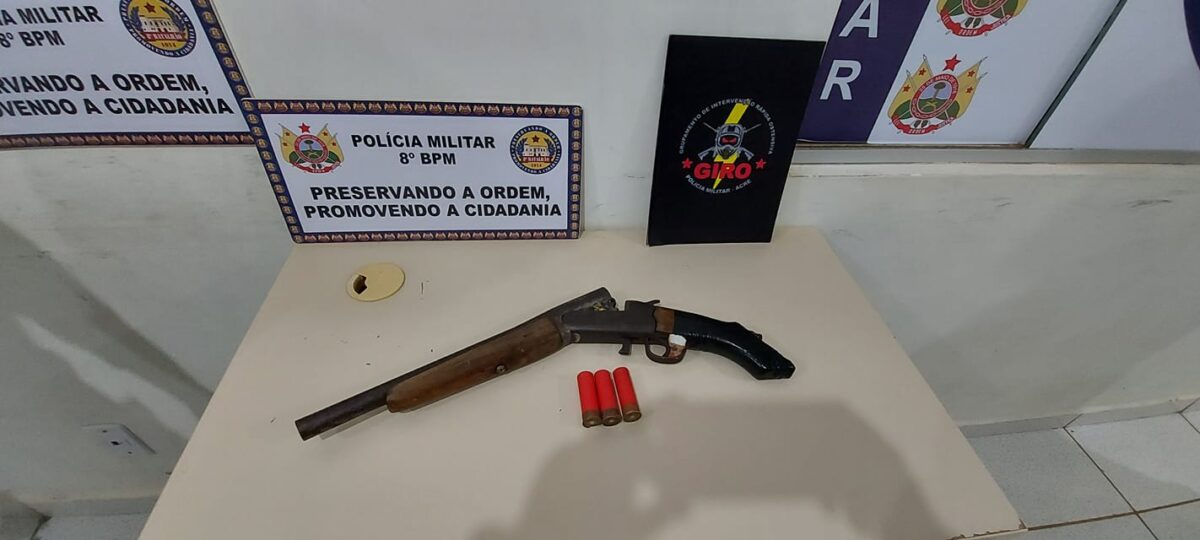 Polícia Militar de Sena Madureira apreende arma de fogo no Bairro Ana Vieira
