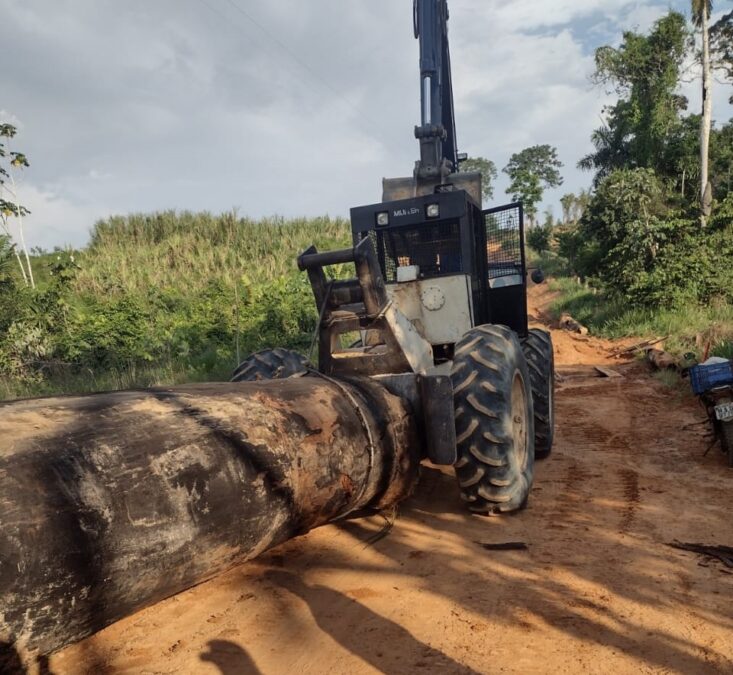 Usando uma Skid, Governo do Acre continua implantando pontes na zona rural de Sena