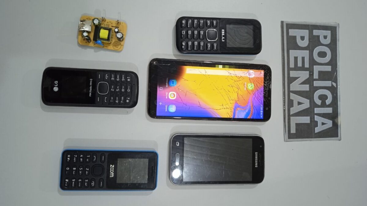 Lançamento do crime: Por cima da muralha, infratores jogam cinco celulares dentro do presídio de Sena