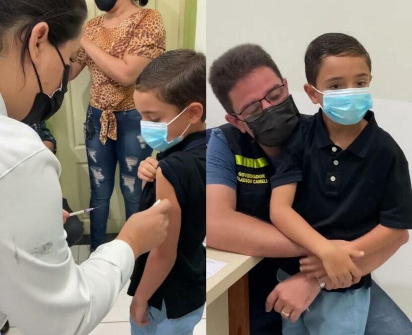 Guilherme, filho do governador Gladson, é vacinado contra a Covid-19: “vacinas salvam vidas”