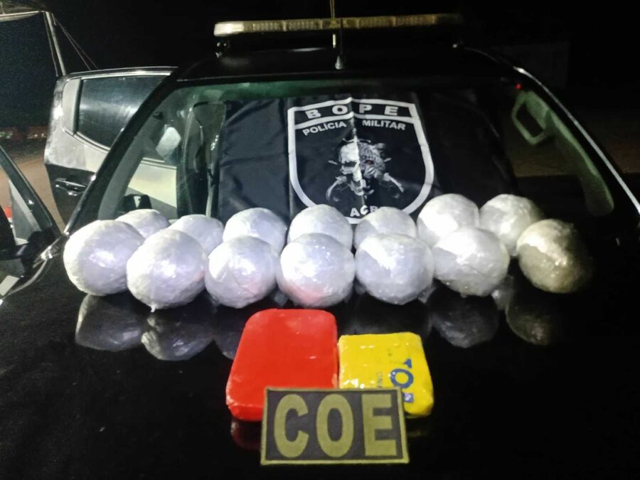 Polícia Militar apreende quase 10 kg de drogas no trevo de Senador Guiomard