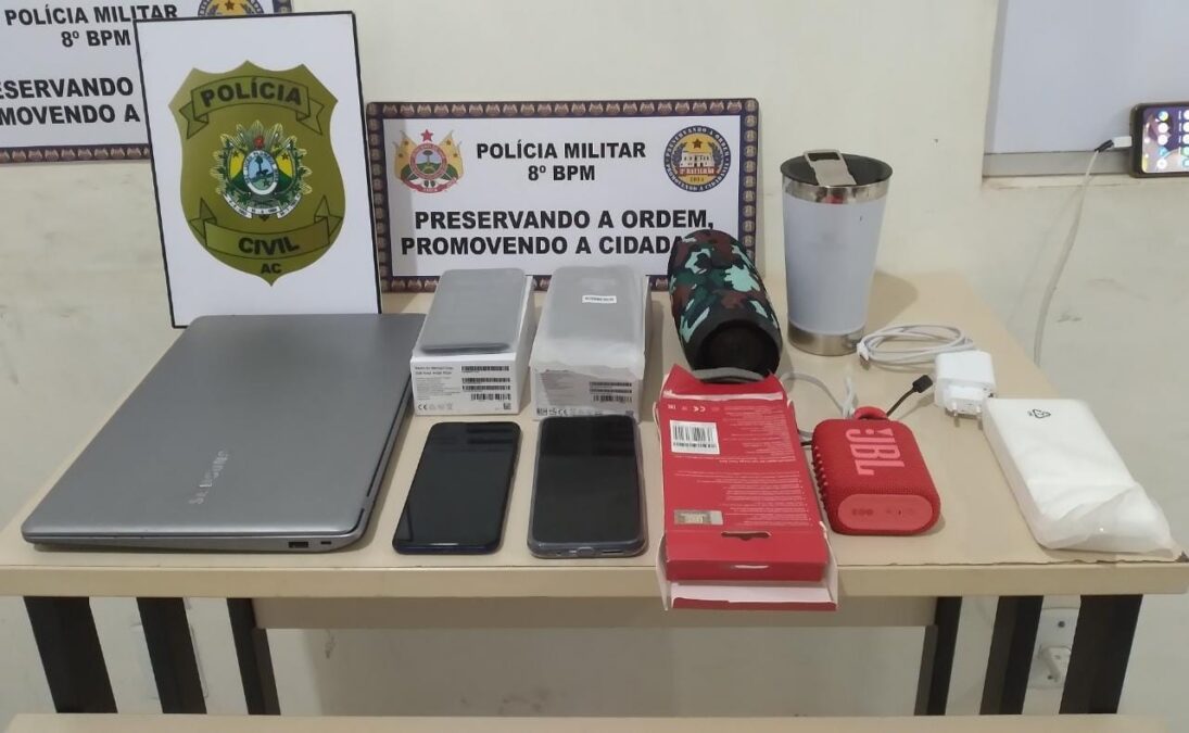 8° BPM e Polícia Civil apreende autor em flagrante e recupera produtos furtados