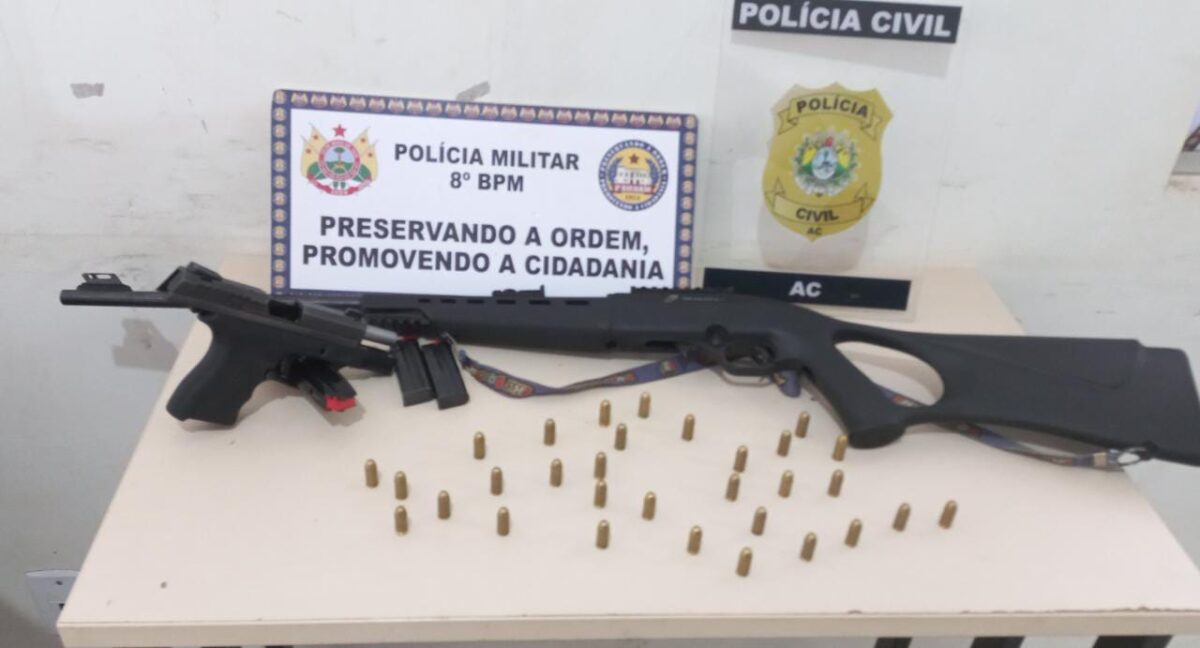 Criminoso de alta periculosidade é capturado pela Polícia de Sena Madureira com pistola e várias munições