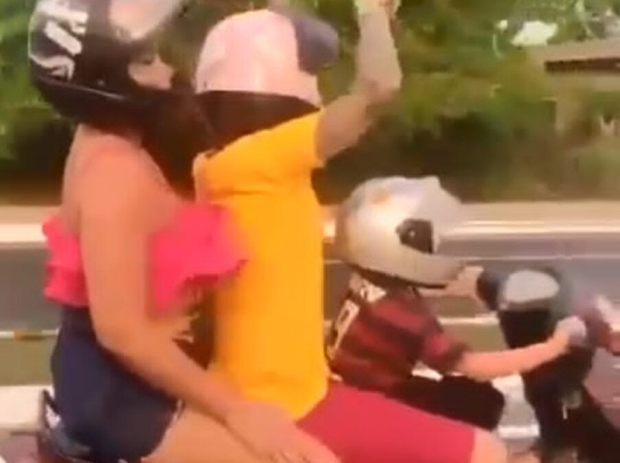 Polícia Civil identifica e indicia casal que aparece em vídeo com filho de 5 anos pilotando motocicleta