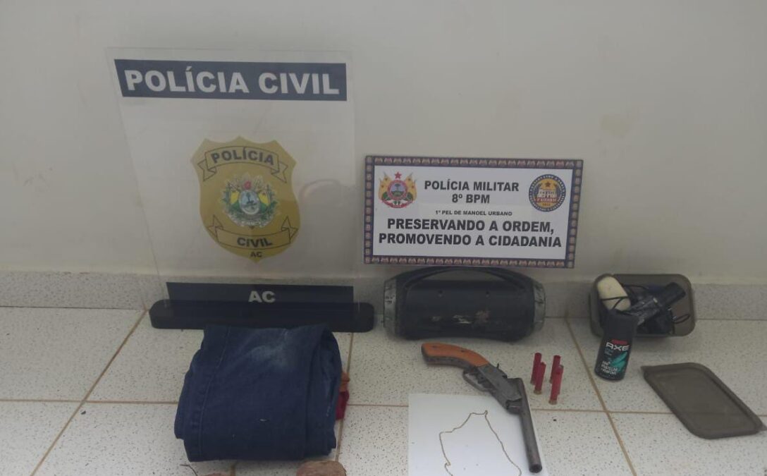 PM e PC capturam acusado de assalto em ônibus na estrada de Manoel Urbano