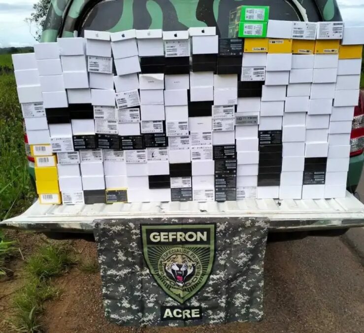 Motorista é preso com mais de 160 celulares sem nota fiscal em estrada no interior do Acre