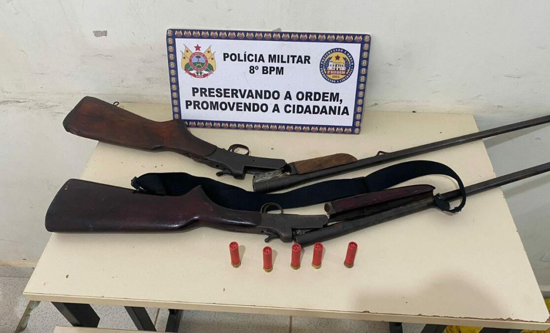 PM de Sena realiza prisões em flagrante por porte ilegal de arma de fogo