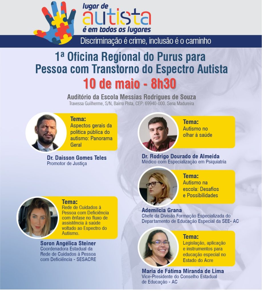 Especialistas discutem políticas públicas e desafios do autismo em oficina em Sena Madureira