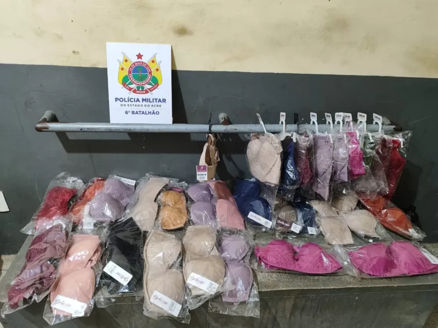 Mulher é presa com 31 conjuntos de calcinhas e sutiãs roubados