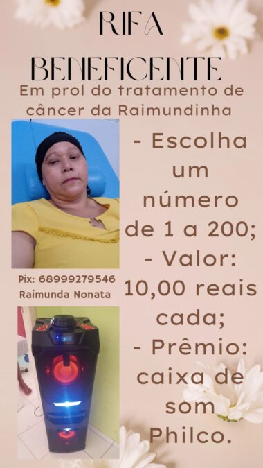 Moradora de Sena Madureira realiza rifa beneficente para custos do tratamento de saúde