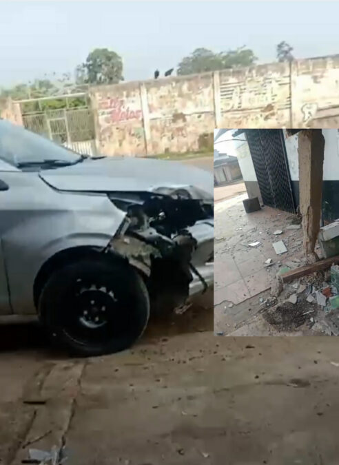 Carro colide com residência em Sena Madureira