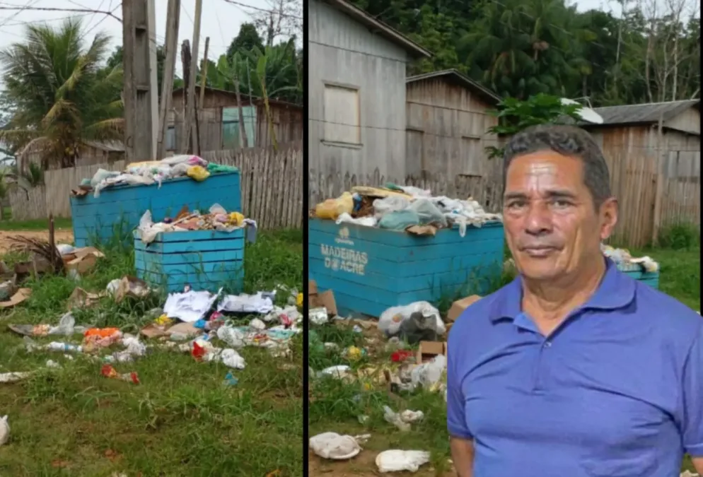 Moradores de Manoel Urbano criticam falta de coleta de lixo e inação da prefeitura sob comando de Toscano