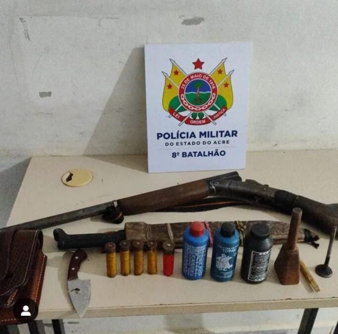 8º BPM apreende arma de fogo em Sena Madureira