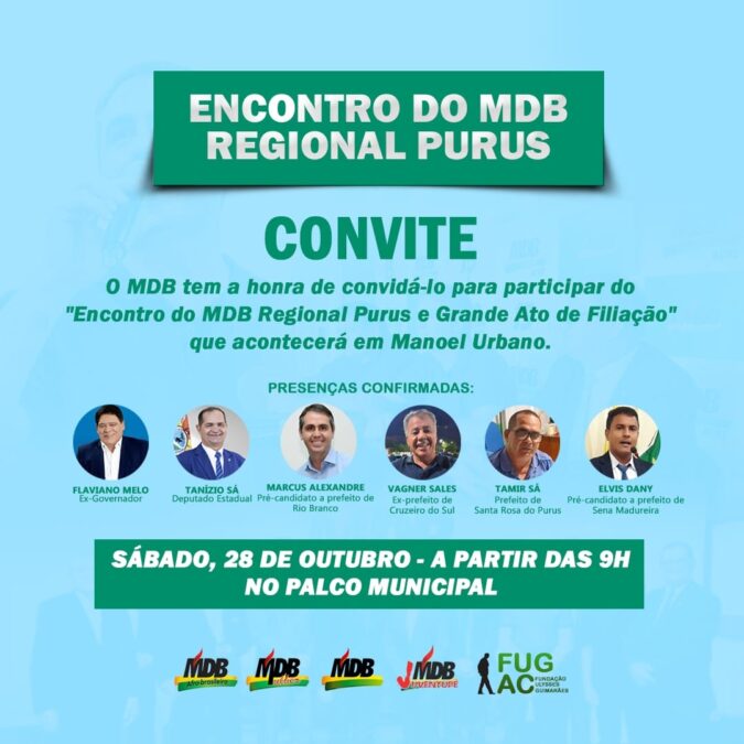 MBD realiza encontro na Regional Purus e ato de filiação neste sábado, 28, em Manoel Urbano