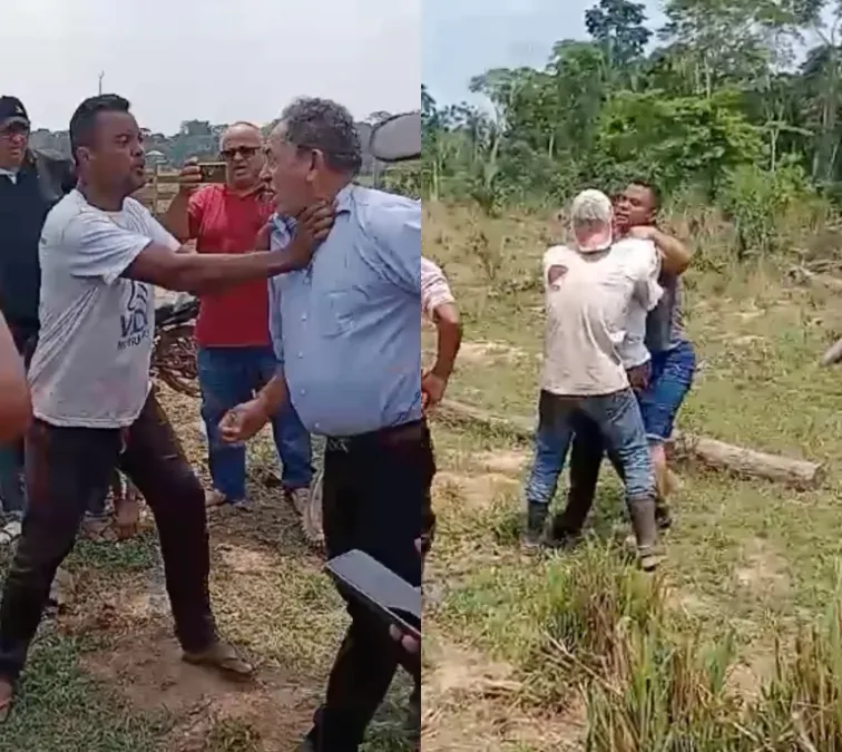 Vídeo: Confronto entre prefeito do Bujari e produtores termina em agressão física durante discussão sobre tratores
