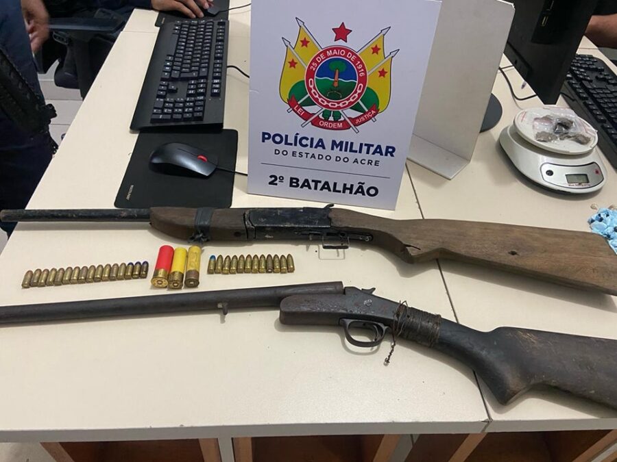Em menos de 12 horas dois menores são apreendidos com três armas de fogo no segundo distrito de Rio Branco