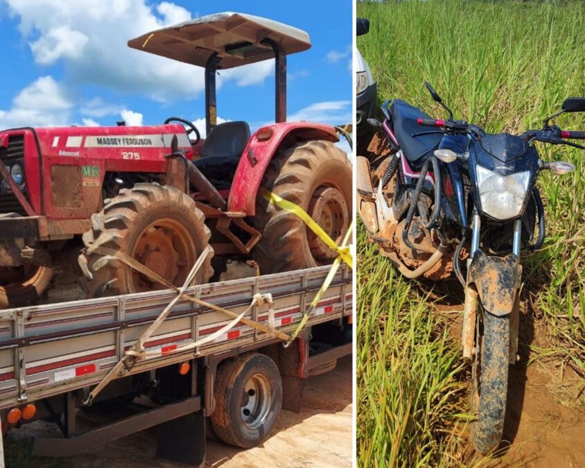 Polícia Civil do Acre em operação conjunta com a Bolívia, recupera trator e motocicleta roubados