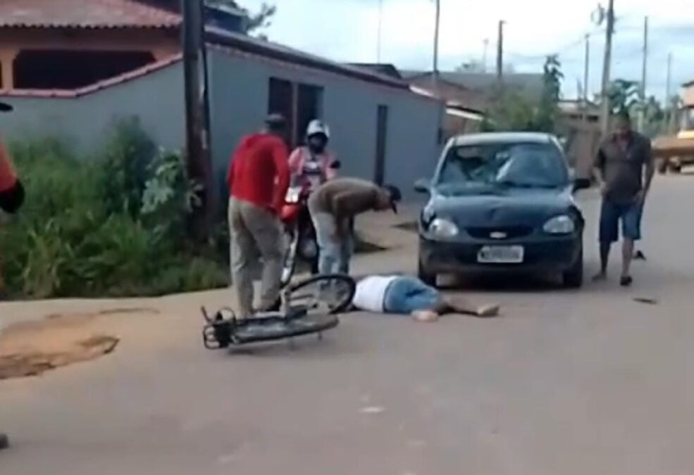 Acidente de trânsito em Sena Madureira deixa ciclista ferido na tarde desta quinta-feira