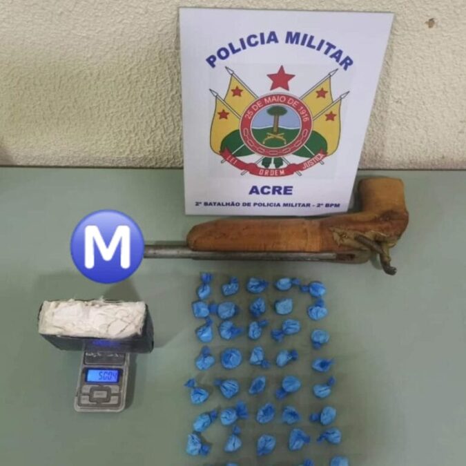 Polícia Militar apreende armas de fogo e drogas em duas ocorrências no Segundo Distrito de Rio Branco