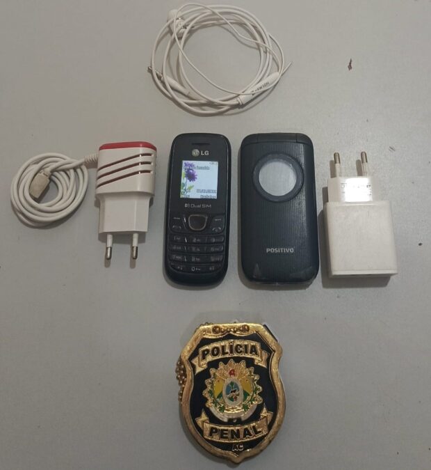 Polícia Penal apreende celulares e acessórios arremessados sobre muralha de presídio em Sena Madureira