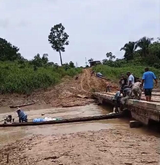 Ribeirinhos do Rio Macauã enfrentam dificuldades devido a ponte na comunidade Liberdade, em Sena Madureira