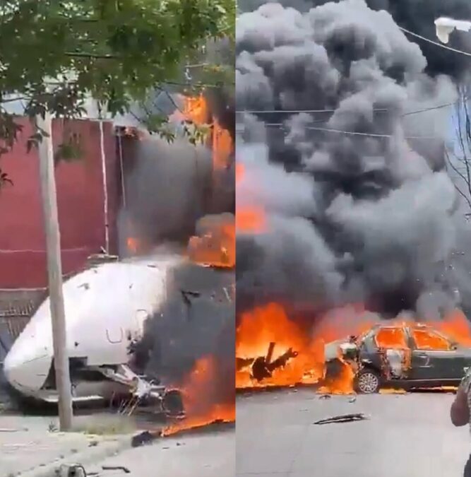 Avião colide com casa e mata dois pilotos em Buenos Aires