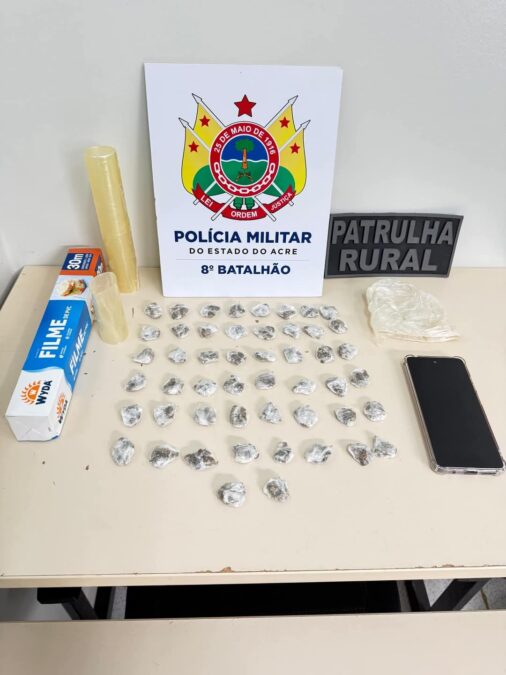PM apreende 55 gramas de droga em Sena Madureira