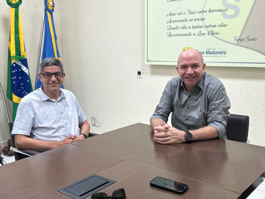 Gerlen Diniz recebe visita do deputado Fagner Calegário e reforça compromisso com Sena Madureira