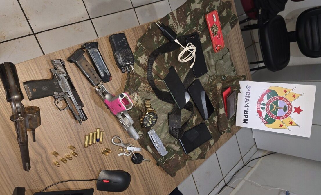 Militares apreendem três armas de fogo e prendem suspeitos em operação em Acrelândia