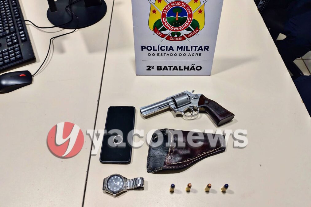 PM prende homem com extensa ficha criminal e arma municiada em Rio Branco