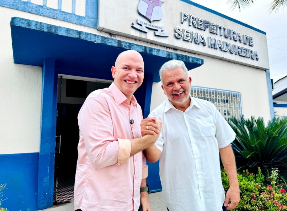 Senador Petecão visita prefeito Gerlen Diniz e reforça compromisso com Sena Madureira