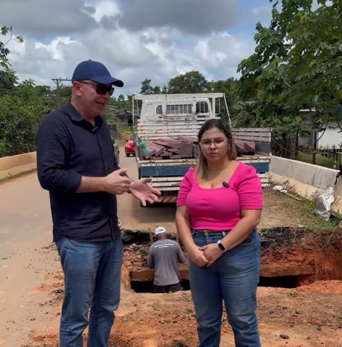 Prefeitura de Sena Madureira inicia obra emergencial para conter erosão em ponte do bairro Bom Sucesso