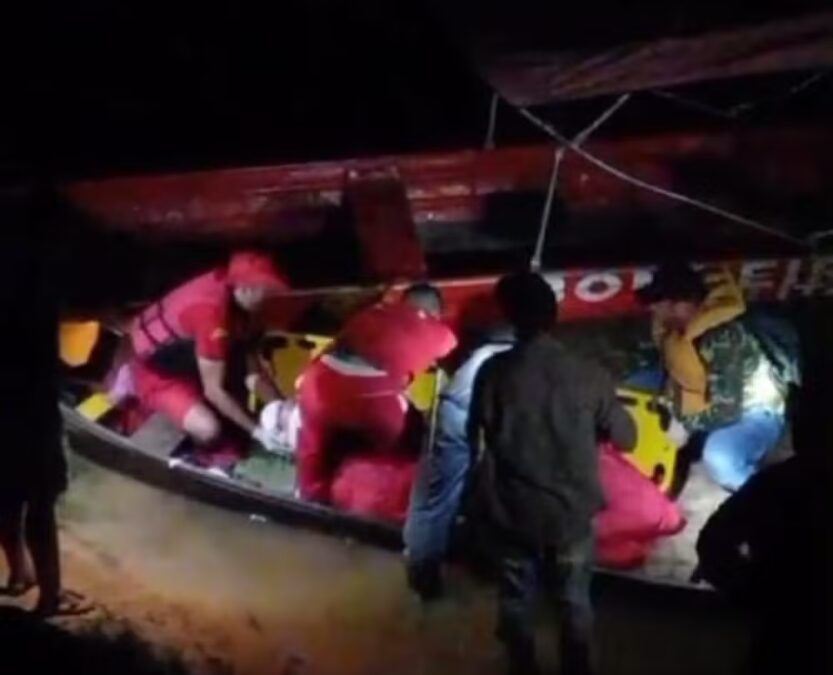 Três pessoas ficam feridas após colisão entre embarcações no Rio Jurupari
