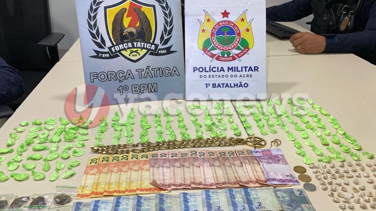 FORÇA TÁTICA do 1° Batalhão apreende adolescente comercializando drogas no bairro da Paz em Rio Branco