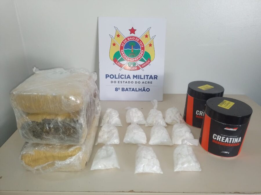 Mulher é presa com mais de 3 kg de drogas em táxi na entrada de Sena Madureira
