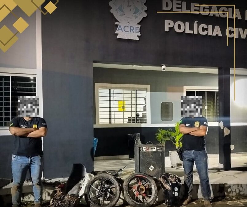 Polícia civil de Manoel Urbano recupera moto furtada e descobre desmanche clandestino