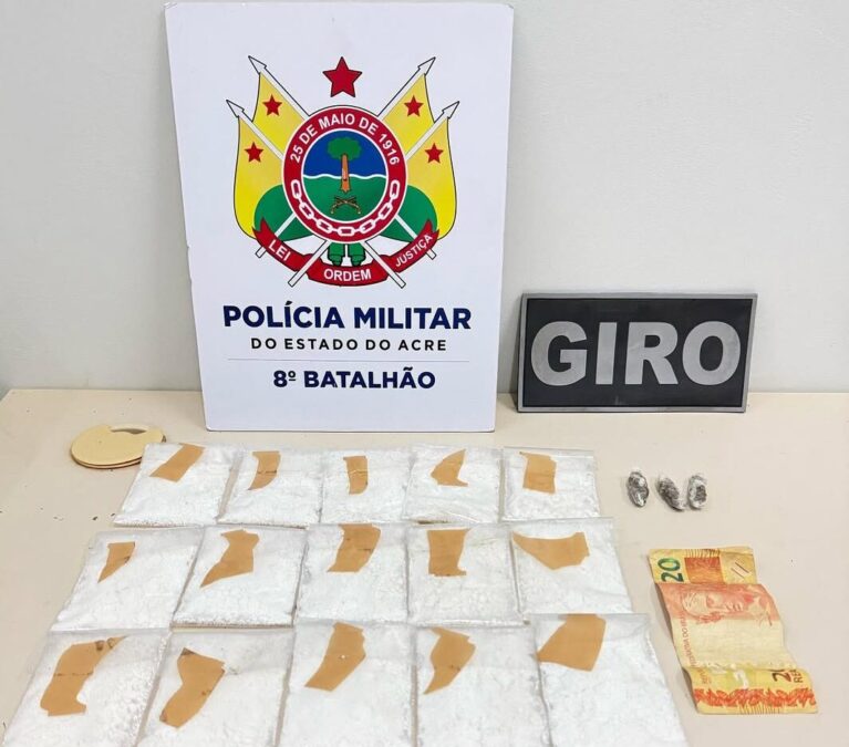 Homem é preso por tráfico de drogas ao tentar fugir da polícia no bairro Pista, em Sena Madureira