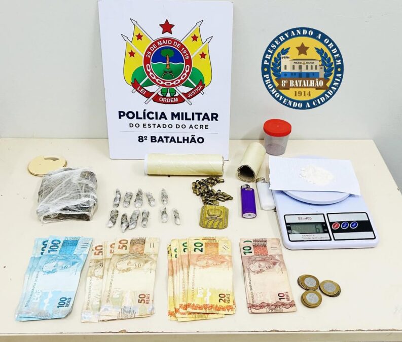 Polícia apreende drogas e dinheiro em casa abandonada em Sena Madureira