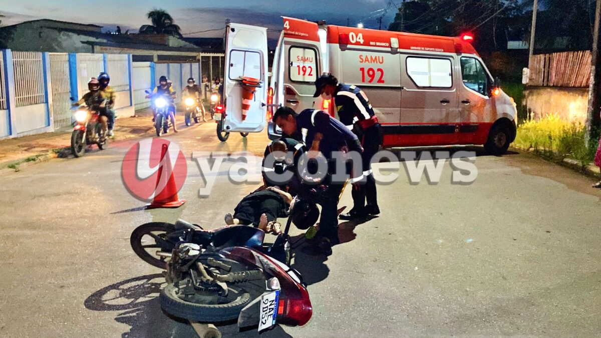 Colisão entre motos deixa mulher ferida na estrada do São Francisco em Rio Branco