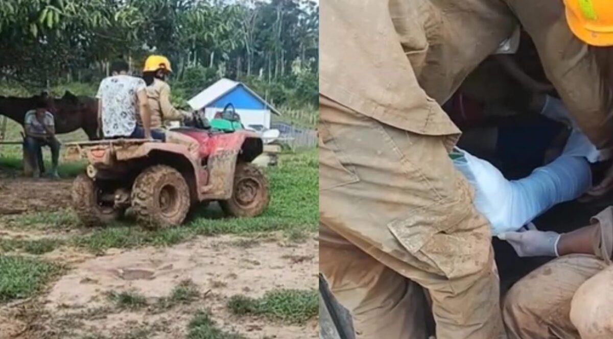 Bombeiros resgatam homem ferido com motosserra em área isolada na zona rural de Sena Madureira