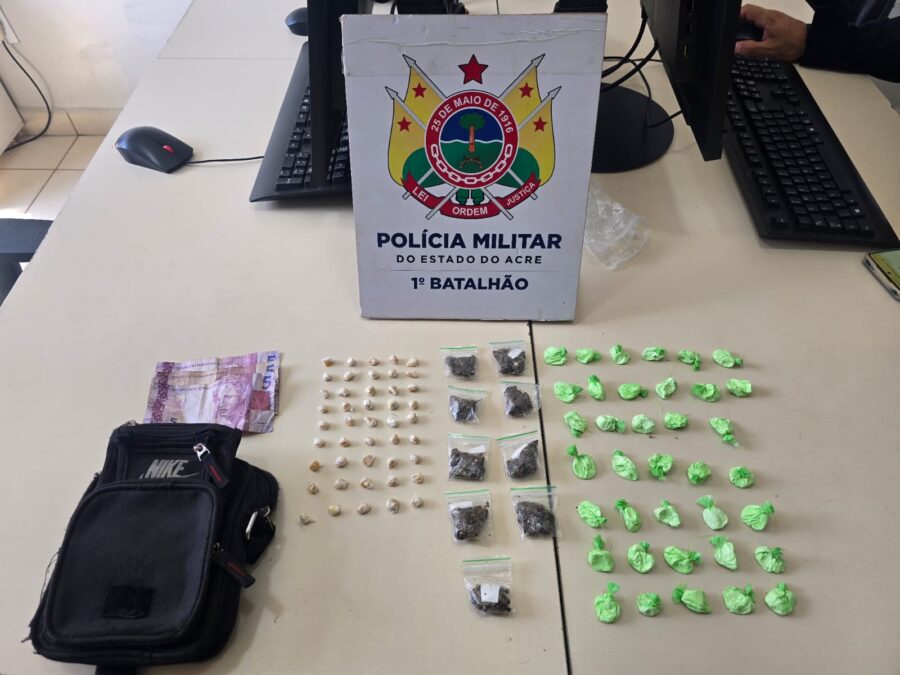 Polícia Militar apreende drogas e detém suspeito em Rio Branco