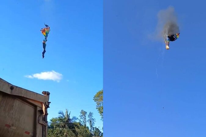 veja-video-do-momento-em-que-balao-pega-fogo-e-cai-em-santa-catarina
