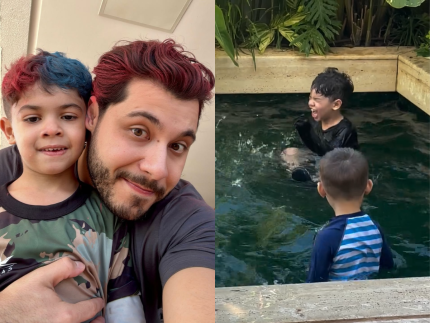 apos-ganhar-guarda-provisoria-de-leo,-murilo-huff-mostra-o-filho-curtindo-piscina